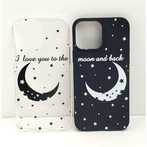 To the Moon & Back iphone 13 Pro Max 2 Pack Black Phone Cases